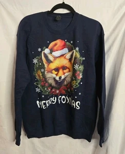Sudadera Unisex Hombre Talla M Marca Gildan Azul Manga Larga Gráfico X-Mas - Imagen 1 de 4
