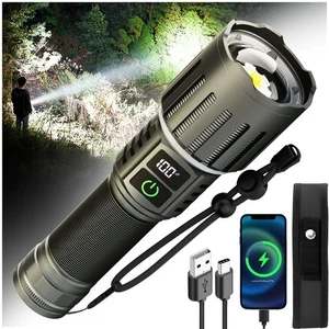 Rechargeable Flashlight, Titanium 5 Modes Zoomable Flash Light, Bright Real 1... - Picture 1 of 8