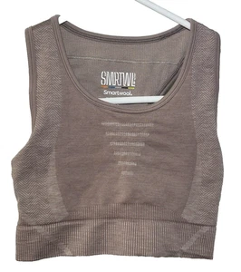SMARTWOOL Women's XS Racerback Athletic Bra Top Intraknit Sandstone Merino Wool - Picture 1 of 7