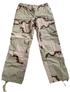 VINTAGE US Army Pants Medium Regular 34x32 Beige Tri Color Desert Camo Cargo 90s - Picture 1 of 7