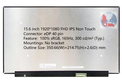 A+ 165Hz  IPS 15.6 FHD Screen Gaming Panel NV156FHM-NY8 V8.0 V8.1 V8.2 40Pin - Image 1 of 4