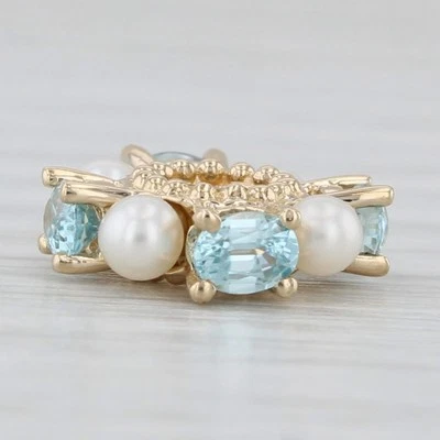 Маленький культивированный жемчуг 1,20 карата синий цирконий бусина прокладка подвеска 14k золото Rondel - Изображение 1 из 4