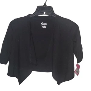 Circo Girls Sz S 6/6X Black Shrug Lightweight Cover Cotton Cardigan Cozycore NWT - Picture 1 of 5
