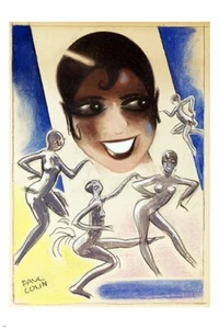 josephine baker and dancers FINE ARTS POSTER singer painting prized 20x30 - Picture 1 of 1