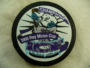 CHL Indianapolis Ice '00 Ray Miron Cup Champs Logo Hockey Puck Sammeln Pucks - Bild 1 von 2