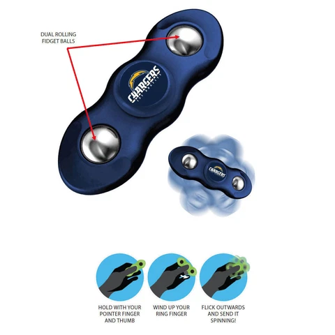 New NFL Los Angeles Chargers 2 in 1 Flik Fidget Spinner & Rolling Balls Cover