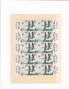 1975 Maryland Duck Stamp Unused Sheet of #2 Canada Geese MNH With Tabs Rouletted - Picture 1 of 1