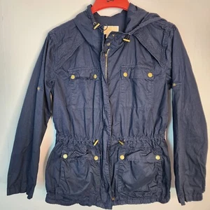 Michael Kors Jacket Womens S Navy Blue Long Sleeve Pockets Anorak Windbreaker - Picture 1 of 6