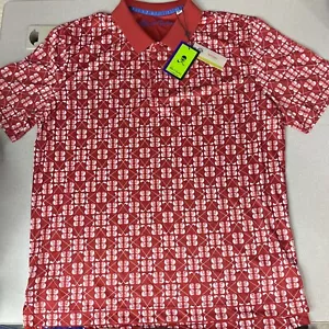 Robert Graham Mens XL Clubhouse Golf Performance Wicking Polo Shirt Red NWT - Picture 1 of 5