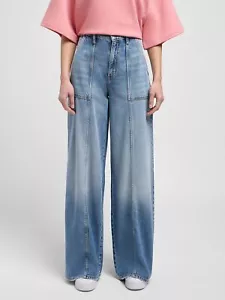 Lee Utility Slouch Jeans Womens 28/33 Cotton Relaxed Fit Wide Leg Take The Hint - Picture 1 of 5