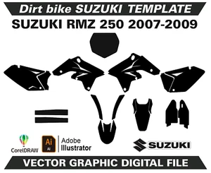 SUZUKI RMZ 250 2007-2009 Template Vector Format Ai CDR EPS PDF M136 - Picture 1 of 2