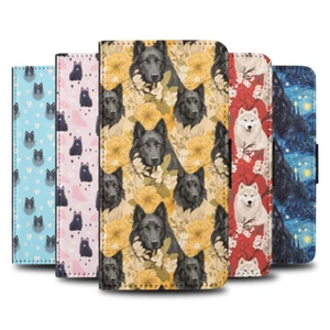 FLIP CASE FOR APPLE IPHONE|CUTE BELGIAN SHEEPDOG PUPPY DOG CANINE PATTERN #A2 - Picture 1 of 41