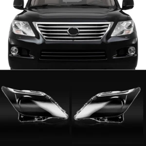 For Lexus LX570 2007-2011 L&R Headlight Lampshade Clear Lens Lense Cover Trim 2x - Picture 1 of 9