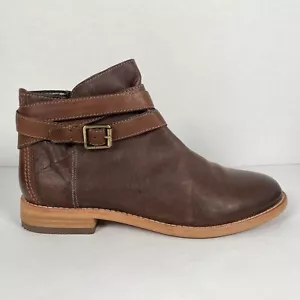 Clarks Maypearl Edie Ankle Boots Womens Size 8 M Brown Leather Zip Up Shoes - Picture 1 of 10