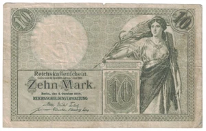 Germany - 1906 10 Mark Banknote (P-9b) - Scarce - Picture 1 of 2