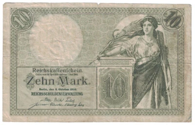 Germany - 1906 10 Mark Banknote (P-9b) - Scarce - Image 1 of 2