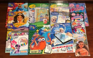 Girls Art Lot Paint Stickers Coloring Tracing MLP Frozen Elena Moana Activities - Picture 1 of 7