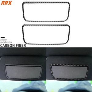 Real Carbon Fiber Sun Visor Cosmetic Mirror Frame Trim For Ford Mustang GT 24-25 - Picture 1 of 22