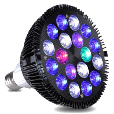 E27 LED Aquarium Spotlight Bulb Full Spectrum Fish Tank Marine Plant Lamp 12-54W - Image 1 of 4