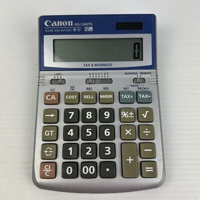 Canon Desk Calculator HS-1200TS Business Financial, Solar and Battery - Image 1 of 4