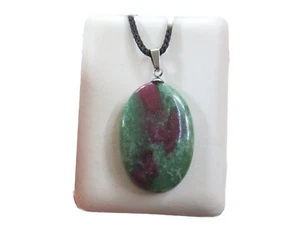 Ruby in Zoisit Cabochon Pendant with Loop and Ribbon No. 2628 - Picture 1 of 2