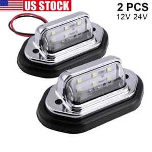 LED License Plate Light Tag Lamps Assembly Replacement 2PCS for RV Truck Trailer - Foto 1 di 11