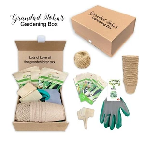 Personalizada para hombres pequeños jardinería caja de regalo navidad papá abuelo jardín regalo - Imagen 1 de 2
