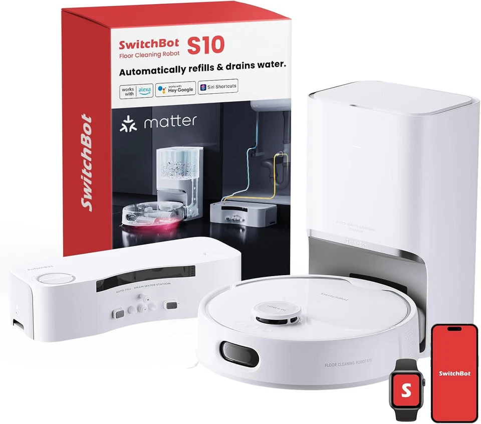 SwitchBot S10 Floor Cleaning Robot Model W3211800 - White