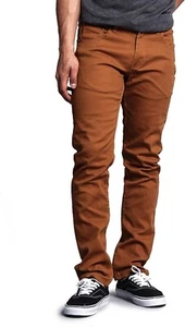 Victorious Men's Skinny Fit Jeans Stretch Colored Pants DL937 28/30 Dark Wheat - Picture 1 of 3