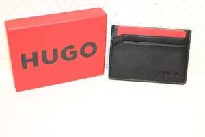 Hugo Boss Kartenetui Leder Schwarz 50470746 Neu Rechnung MwSt - Bild 1 von 4