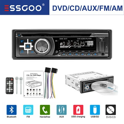 Autoradio mit Bluetooth BT Freisprech 7 Farben 1DIN MP3 Player DVD USB CD Aux FM - Bild 1 von 4