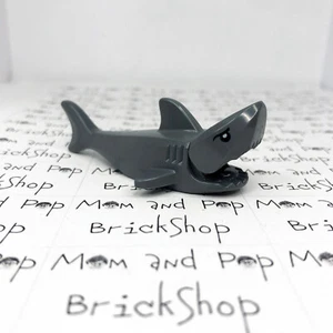 LEGO Tiburón con Branquias Grabadas y Ojos Negros con Pupilas Círculo Parcial Blanco - Imagen 1 de 7