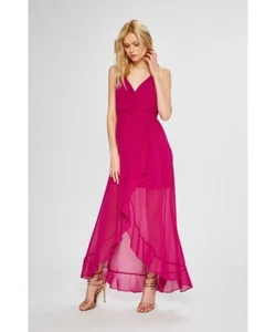 Morgan Rani Pink Chiffon Grecian Style Dress Size 12 Bnwt - Picture 1 of 3