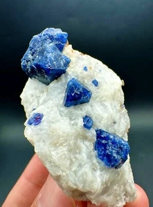 840 CTS Beautiful Deep Blue Color Spinel With Albite Combine Specimen. - Picture 1 of 6