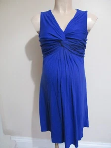 RED HERRING MATERNITY BRIGHT BLUE TWIST FRONT PARTY DRESS SIZE 12 - Picture 1 of 2