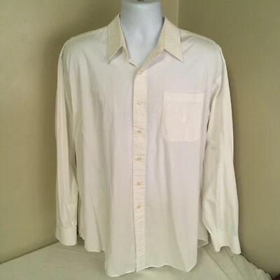 Vtg Nautica Mens Long Sleeve Dress Shirt 17.5 36/37 White Old Logo Free Shipping - Image 1 of 4