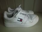 Tommy Hilfiger Jeans Retro Basket White Leather Trainers UK 7.5