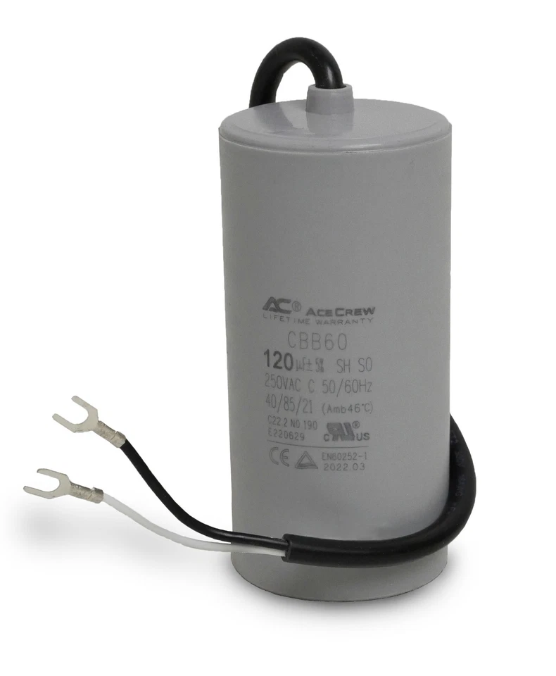 Run Capacitor 120uF 250VAC  50Hz - CBB60 - AceCrew, Lifetime Warranty - Image 1 of 1