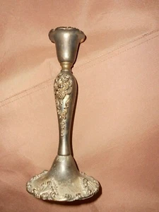 Godinger silver plate candlestick 9" unpolished Art Nouveau - Picture 1 of 7