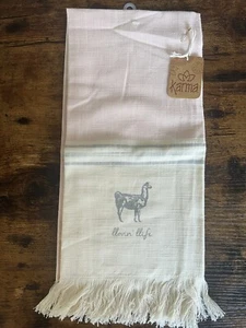 Karma Llovin' Llife Lama Kitchen Cotton Tea Towel NWT - Picture 1 of 6