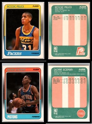 1988 Fleer Basketball Lot of 44 Cards Rookie RC Reggie Miller Dennis Rodman - Image 1 of 4