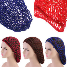 Women's Mesh Hair Net Crochet Cap Solid Hairnet Snood Sleeping Night Turban HOT