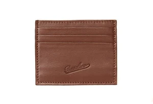 NWT BORSALINO CARD CASE wallet cognac calfskin men luxury Italy - Picture 1 of 2
