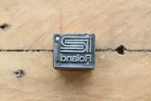 Bloque de impresión de logotipo Roland vintage/sello con membrete tipográfico - Imagen 1 de 4