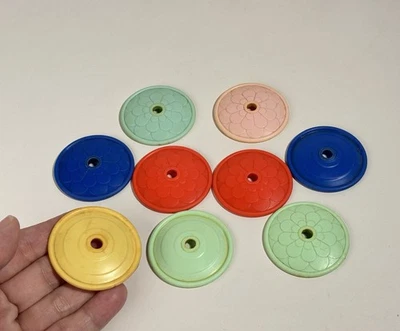 Vintage Baby Teething Rattle Toy 1950s Round Plastic Multicolor Collectible - Image 1 of 4