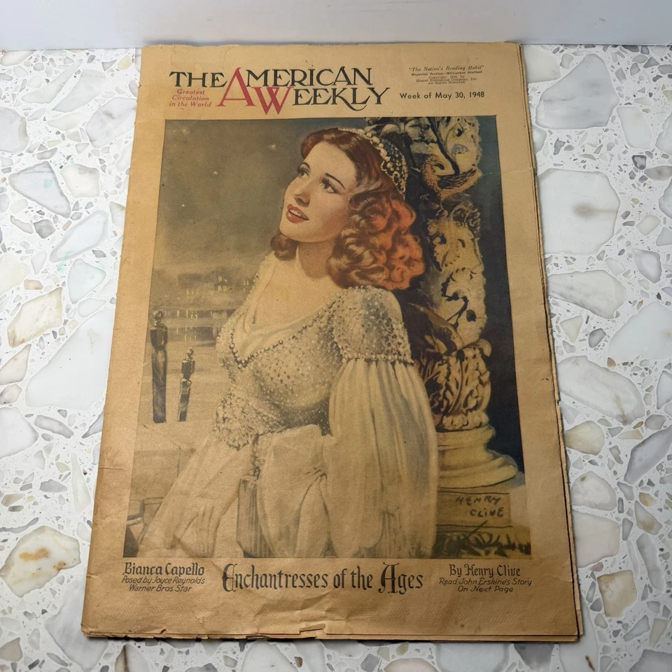 1948 The American Weekly Henry Clive Bianca Capello Joyce Reynolds May 30 Issue - Image 1 of 4