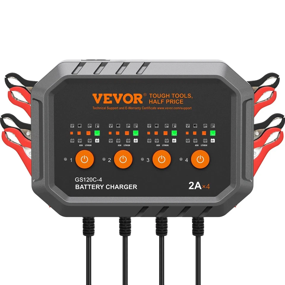 VEVOR Smart Battery Charger 8-Amp LiFePO4 Lead-Acid (AGM / Gel / SLA) Car Batt