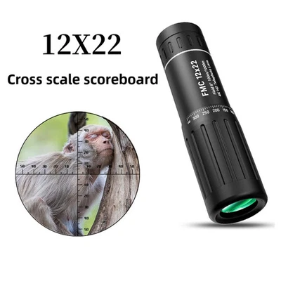 12x22 HD Monocular Telescope BAK4 FMC Lens for Camping Hunting Measure Distence - Image 1 of 4