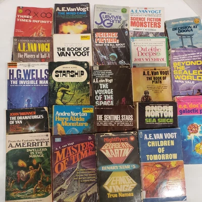 A. E. Van Vogt 23 book lot Vintage Golden Age Sci-fi Paperbacks daw fantasy - Image 1 of 4