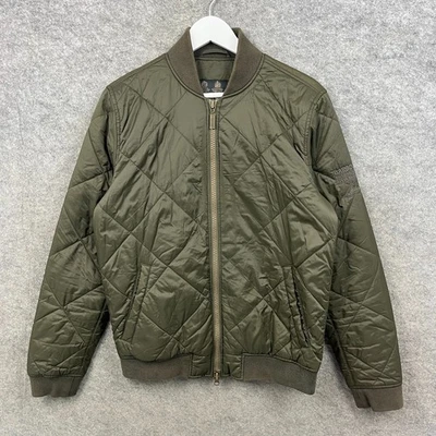 Chaqueta Barbour Para Hombres Pequeña Verde Steve McQueen Bomber Edredón Motociclista Motocicleta Abrigo Foto 1 de 4